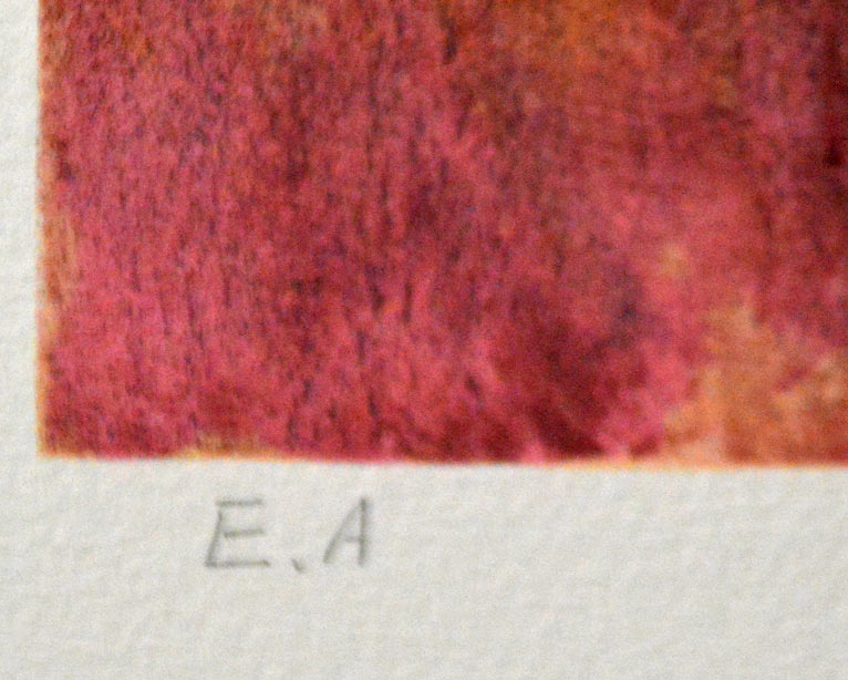 今井　幸子「女性像」リトグラフ　限定番号部分（E・A版）　　E・A＝エプルーブダァルティスト（epreuve d'artiste　仏） 作家保存版という意