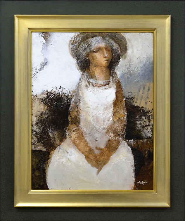 稲垣昌紀「白い服の少女」油絵・P10号