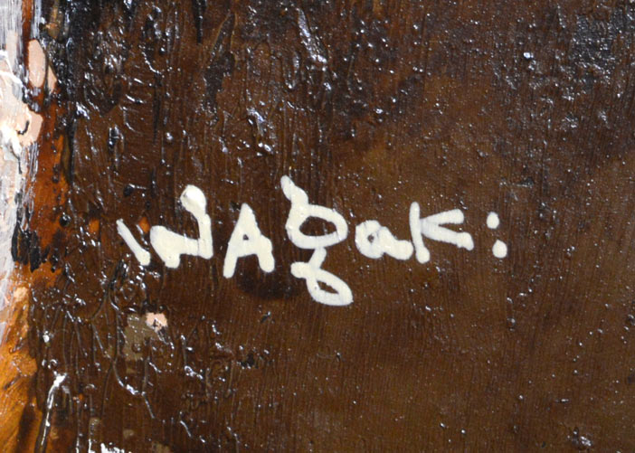 稲垣昌紀「白い服の少女」油絵・P10号 サイン部分