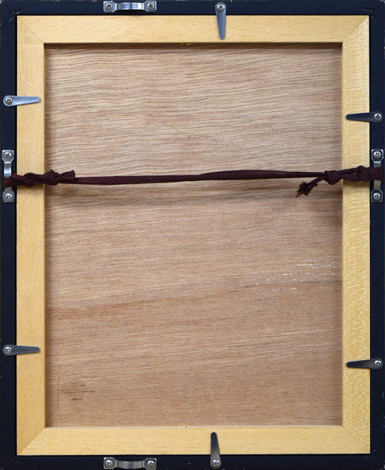 稲垣考二「花」アクリル画 額縁裏側画像