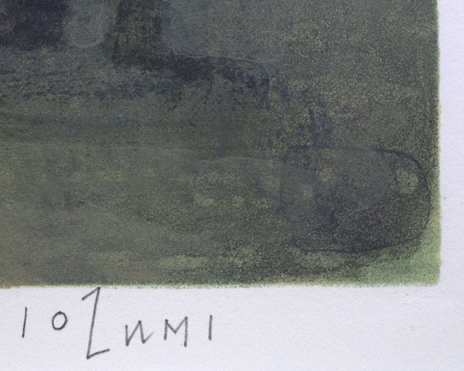 五百住乙人「文鳥」リトグラフ 本人直筆鉛筆サイン拡大画像