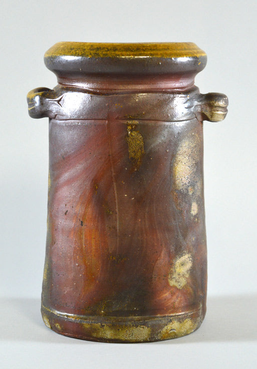 伊勢崎満「伊部耳付花入」備前・共箱4