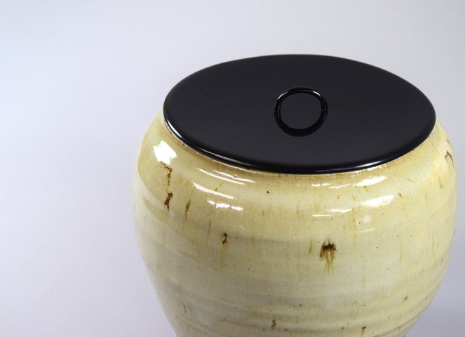 石黒宗麿「灰失透釉壺」清水卯一箱