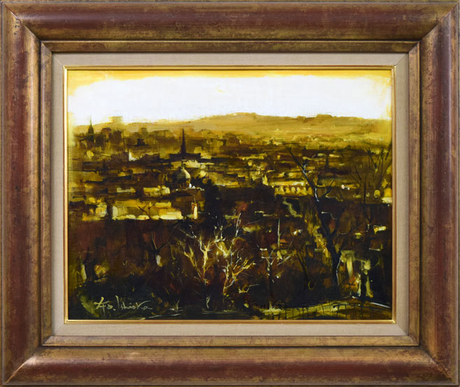 石岡剛「モンマルトル朝景」油絵・F6号