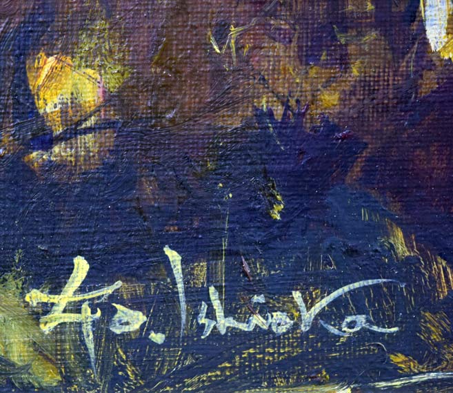 石岡剛「モンマルトル朝景」油絵・F6号 サイン拡大画像