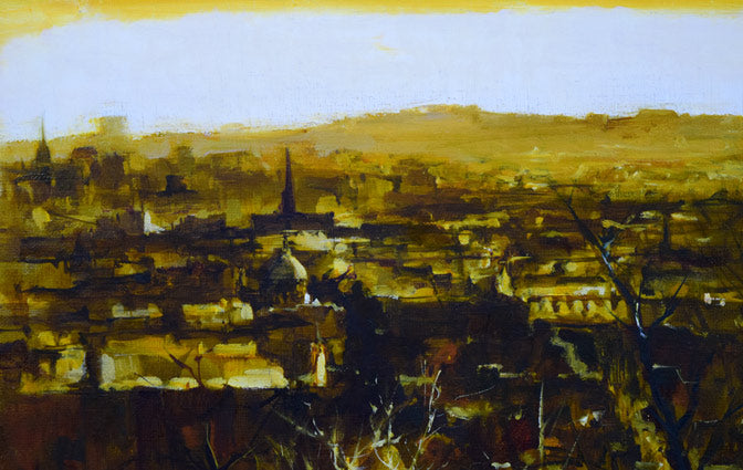 石岡剛「モンマルトル朝景」油絵・F6号 拡大画像1