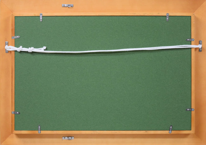 五十畑勝吉「日高種畜牧場」油絵・M6号 額縁裏側画像