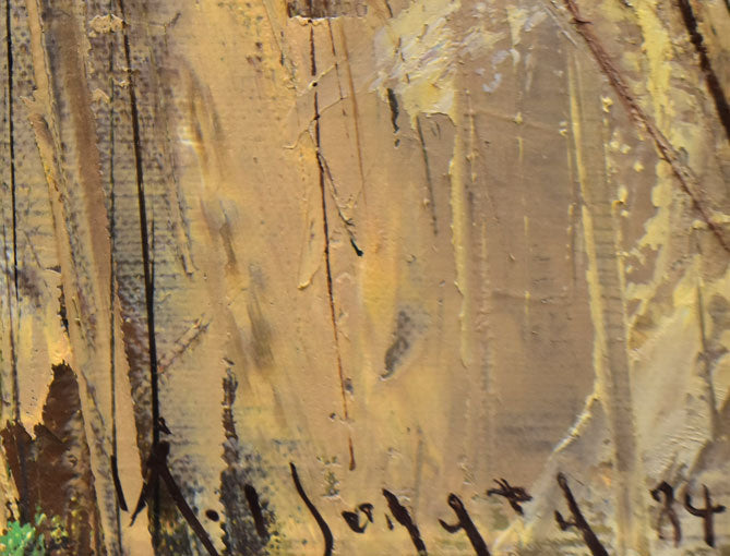 五十畑勝吉「北大附近」油絵・P8号 サイン・年記(1984年作)画像