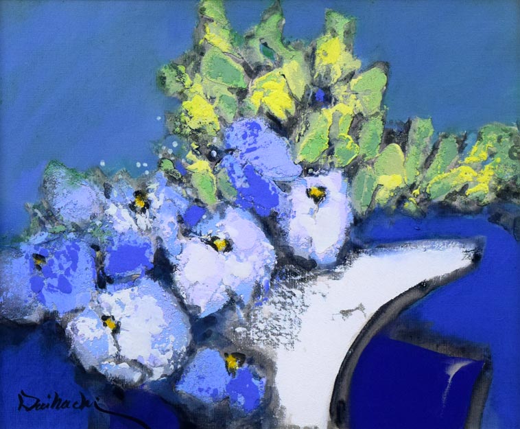 糸 大八「汀の朝」油絵・F8号 作品全体拡大画像