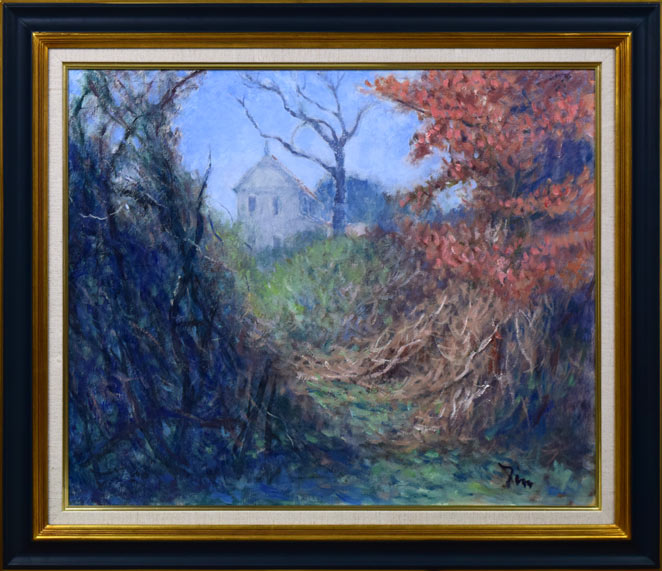 伊藤仁「晩秋木叢(こむら)」油絵・F20号