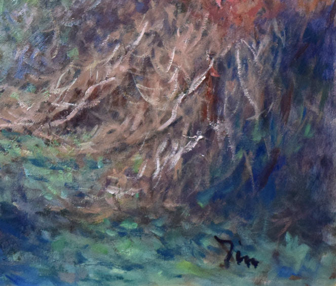 伊藤仁「晩秋木叢(こむら)」油絵・F20号 拡大画像5