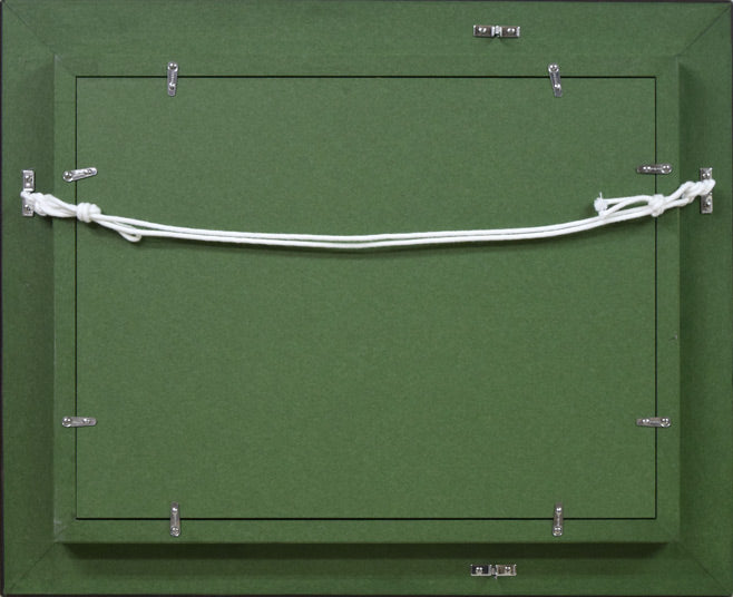 伊藤仁「小清水原生花園(斜里岳)」油絵・F4号 額縁裏側画像