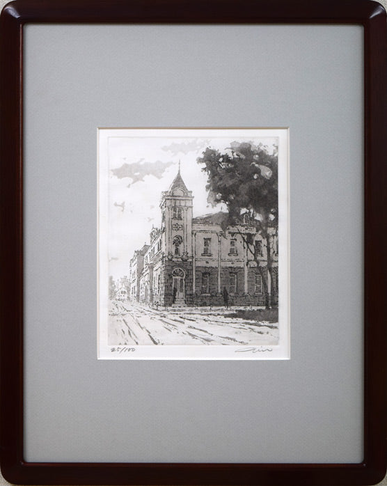 伊藤仁「北海道拓殖銀行本店旧社屋(たくぎん)」銅版画