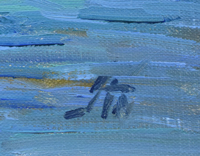 伊藤正「美国風景(積丹)」油絵・F4号 サイン拡大画像