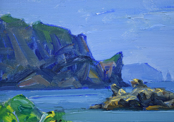 伊藤正「美国風景(積丹)」油絵・F4号 拡大画像1