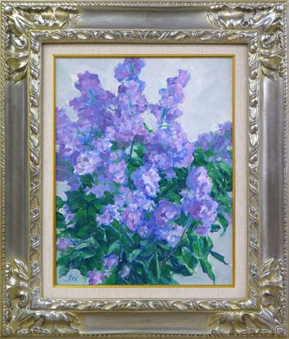 伊藤正「ライラック」油絵・F6号