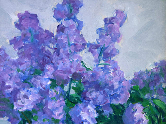 伊藤正「ライラック」油絵・F6号 拡大画像1