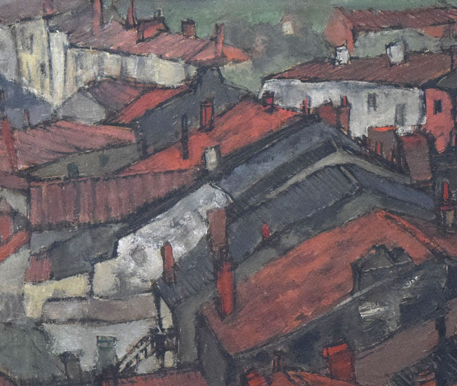 伊藤正「ロッシェルビェールの屋根(フランス)」油絵・F30号 拡大画像1