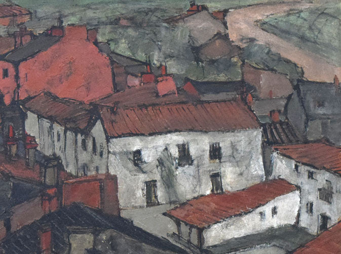 伊藤正「ロッシェルビェールの屋根(フランス)」油絵・F30号 拡大画像2