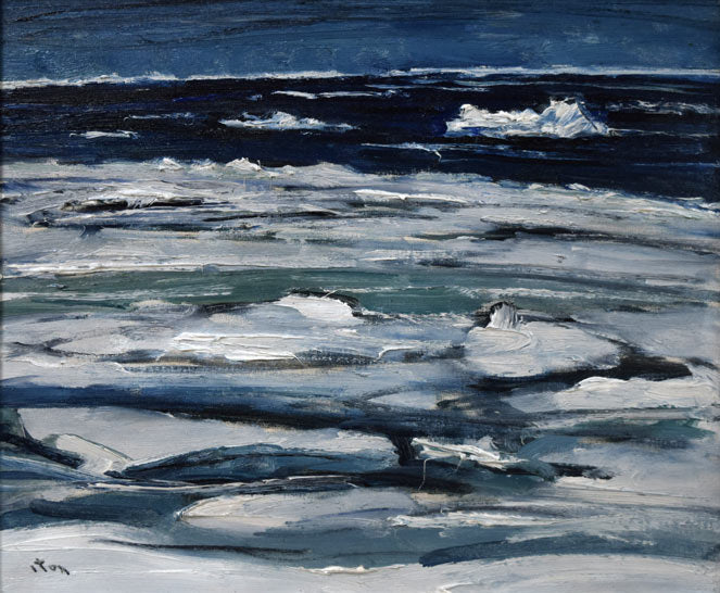 伊藤正「流氷」油絵・F8号 作品全体拡大画像