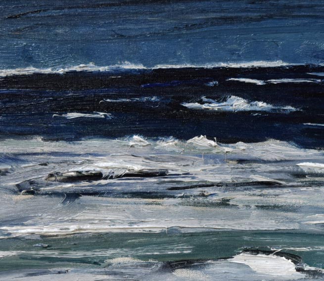 伊藤正「流氷」油絵・F8号 拡大画像1