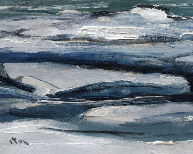 伊藤正「流氷」油絵・F8号 拡大画像5