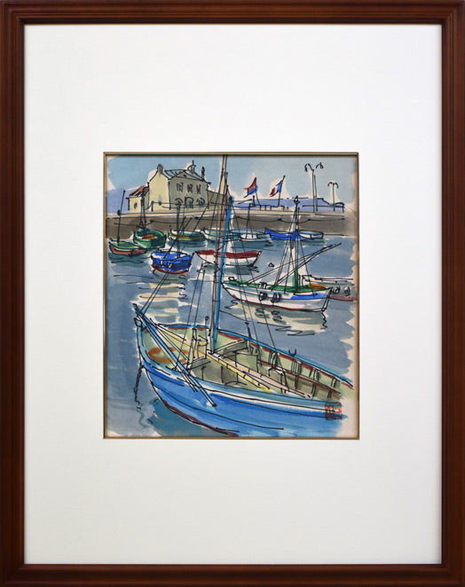 伊藤正「シェルブール(フランス)」水彩画