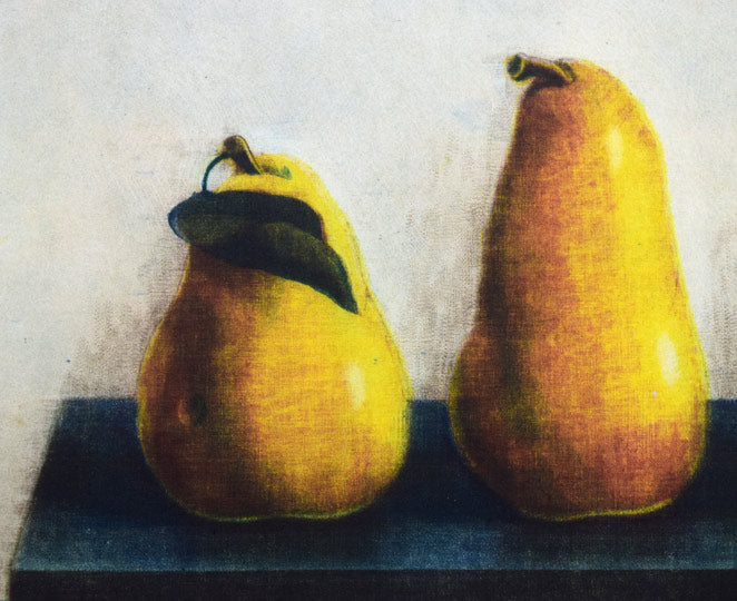 伊藤倭子「5つの梨」銅版画 拡大画像1