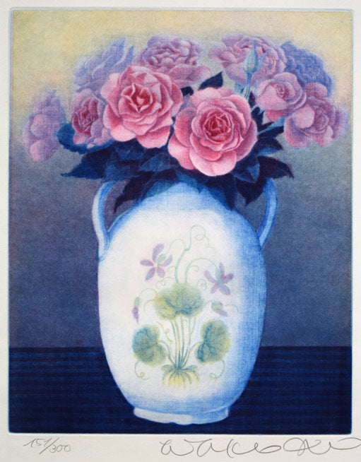 伊藤倭子「バラ」銅版画 作品全体拡大画像