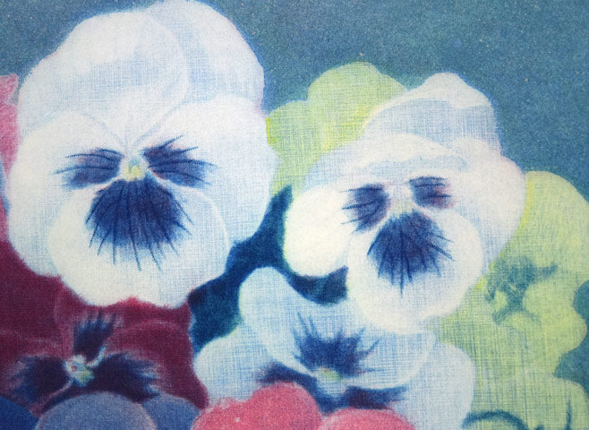 伊藤倭子「三色菫」銅版画 拡大画像2