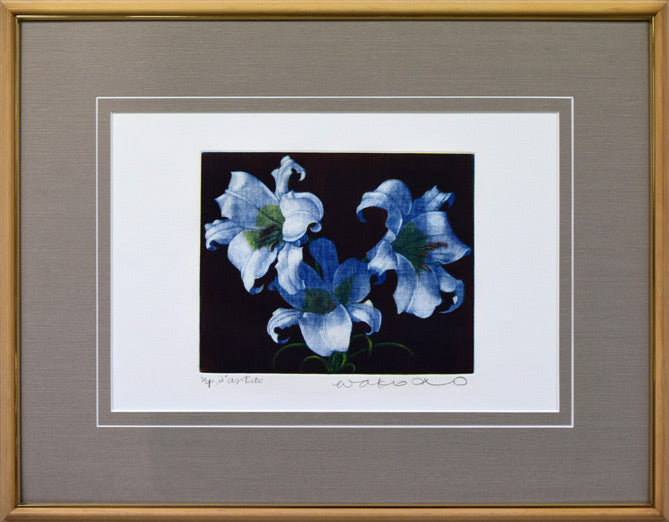 伊藤倭子「白百合」銅版画