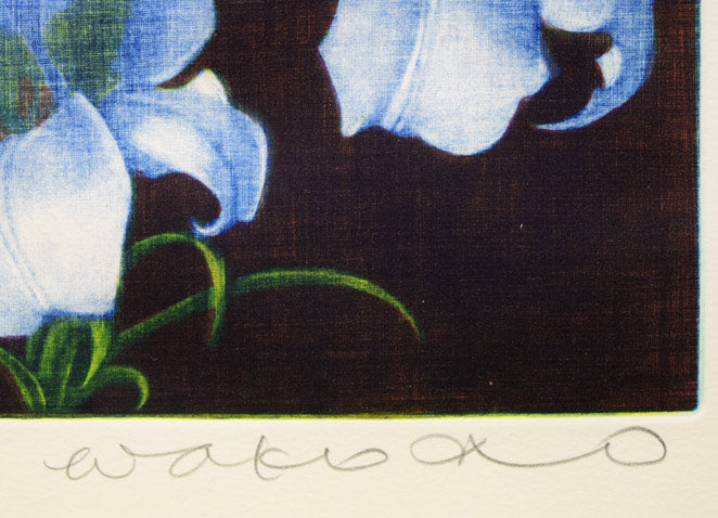 伊藤倭子「白百合」銅版画 拡大画像1