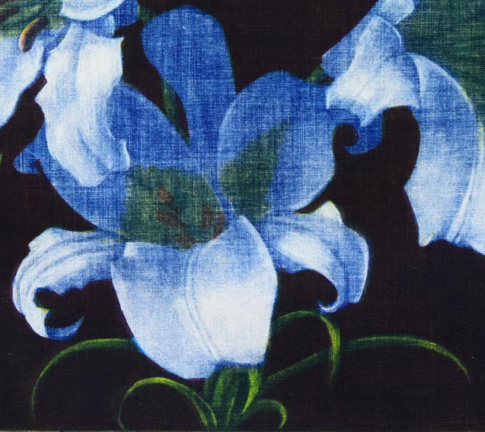 伊藤倭子「白百合」銅版画 拡大画像3