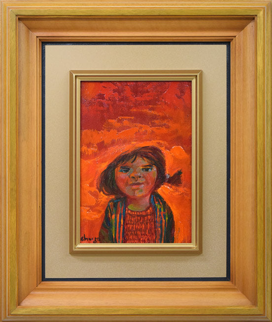 岩船修三「アイヌの少女」油絵・SM