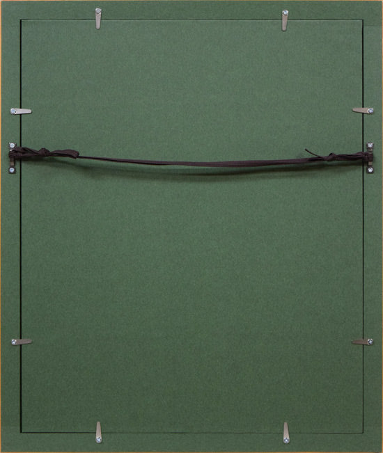 岩船修三「アイヌの少女」油絵・SM 額縁裏側画像