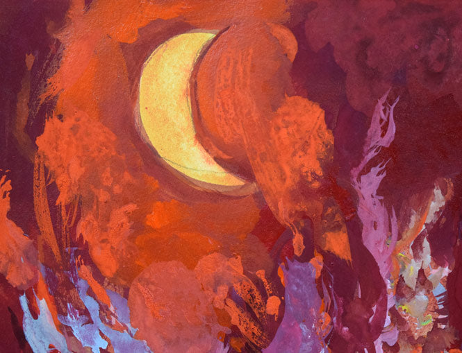 岩船修三「偉い神さまの梟」水彩画 拡大画像1