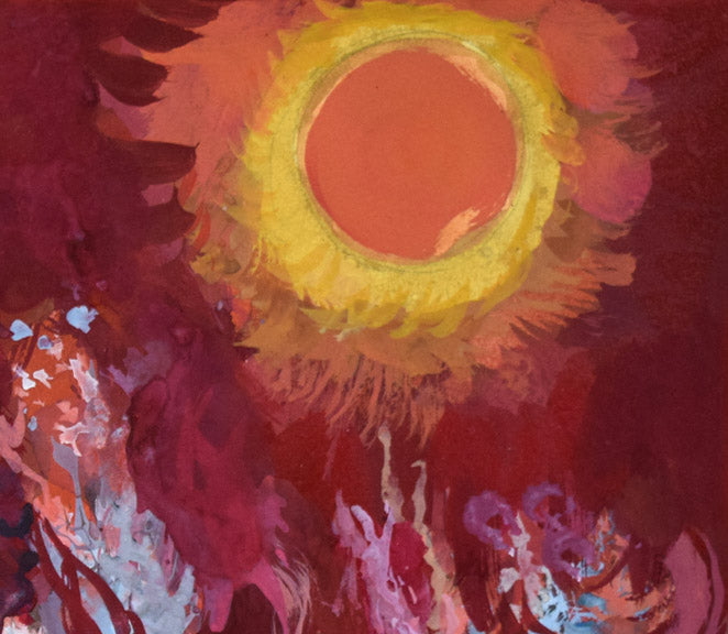 岩船修三「偉い神さまの梟」水彩画 拡大画像2