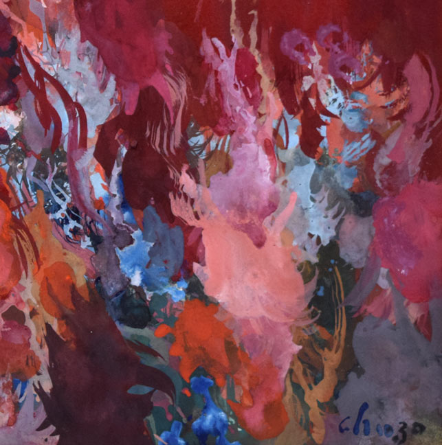 岩船修三「偉い神さまの梟」水彩画 拡大画像4