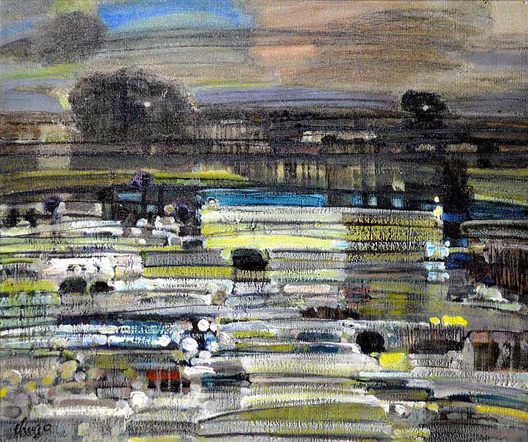 岩船修三「曠原」油絵・F10号 拡大部分