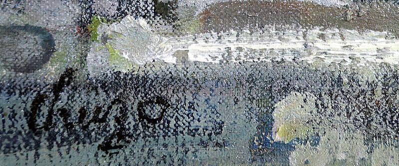 岩船修三「曠原」油絵・F10号 サイン部分