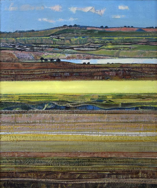 岩船修三「丘」油絵・F8号 作品全体拡大画像