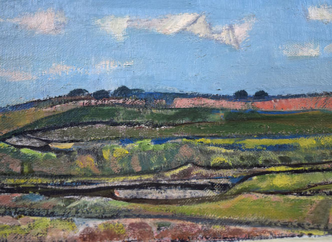 岩船修三「丘」油絵・F8号 拡大画像3