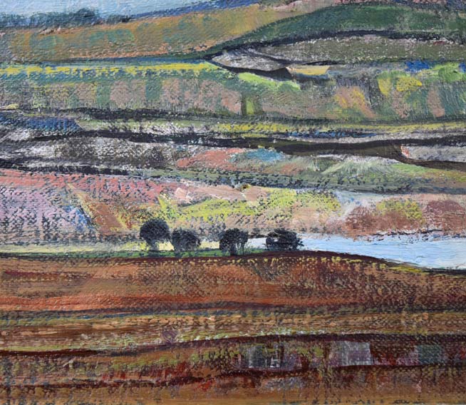 岩船修三「丘」油絵・F8号 拡大画像4