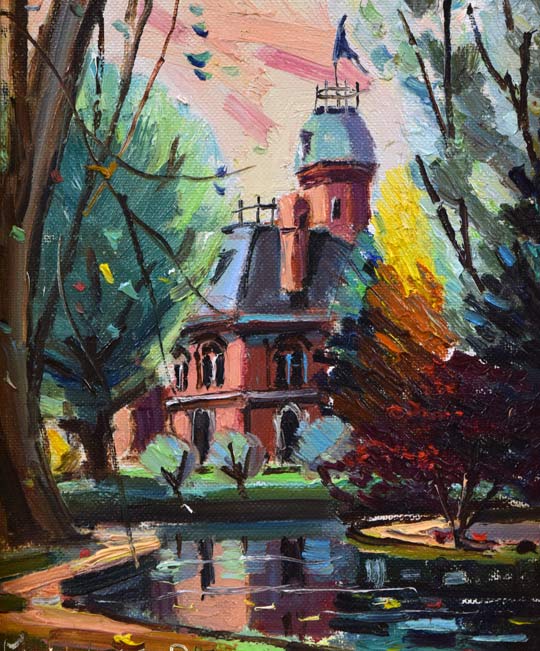 岩倉三喜生「道庁」油絵・F0号 作品全体拡大画像