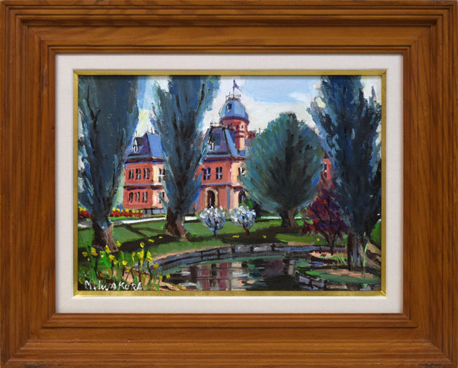 岩倉三喜生「道庁」油絵・F4号