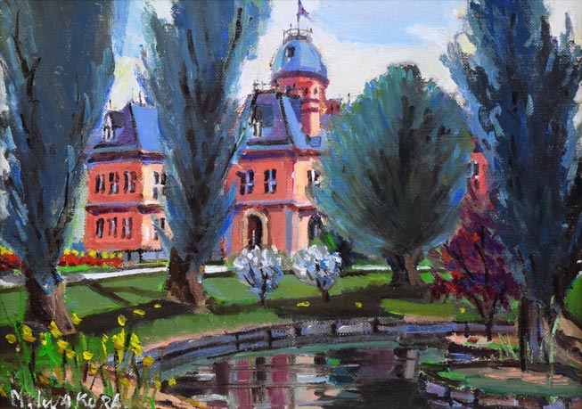 岩倉三喜生「道庁」油絵・F4号 作品全体拡大画像