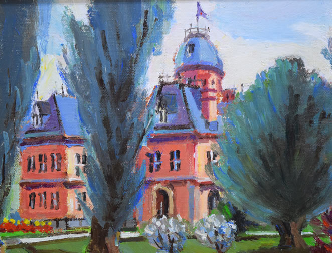 岩倉三喜生「道庁」油絵・F4号 拡大画像1