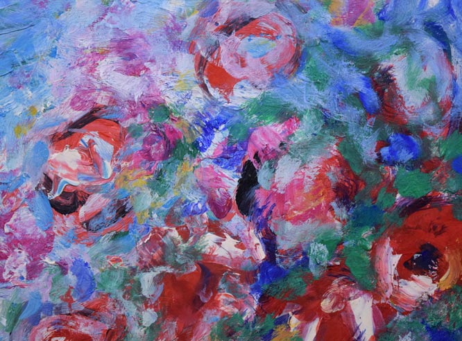 岩本英希「花束」油絵・F6号 拡大画像2