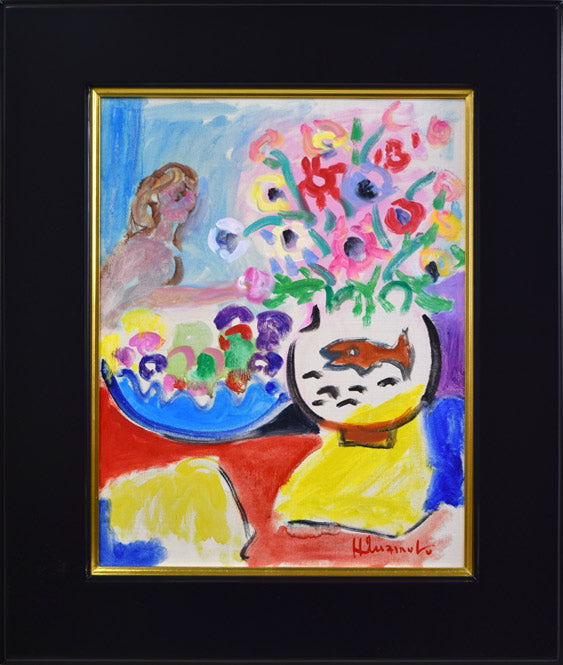 岩本英希「花と果実」油絵・F6号