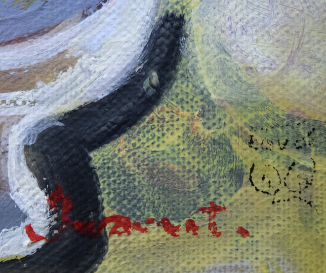 岩本英希「静物画」油絵・F3号 サイン拡大画像